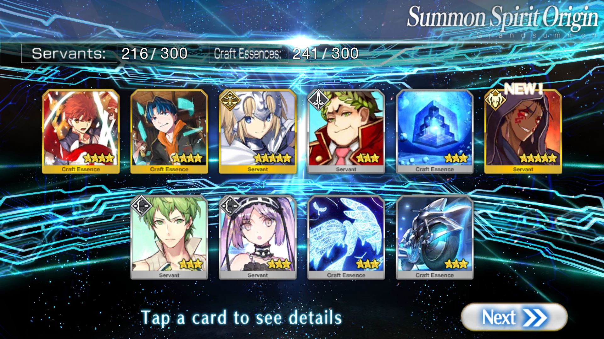 Screenshot of a Gacha Pull from Fate Grand Order